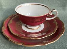REICHENBACH BAROCK Gedeck Kaffeetasse PRUNKGEDECK Tasse ROT-GOLD GOLDDEKOR