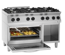 Bartscher Gasherd Edelstahl 6 Flammen MFG7360 mit elektrischem Backofen 1582201