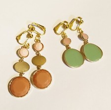 Ohrclips goldf grün rosé