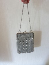 Abendhandtasche silber retro