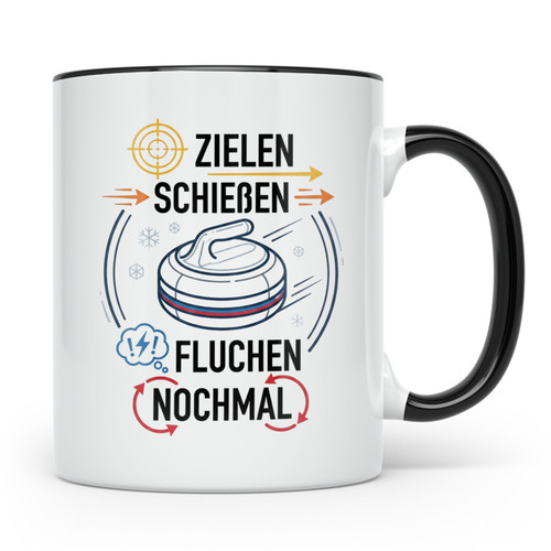 Eisstockschießen tasse mit - tasse,