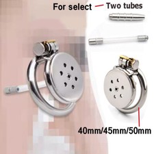 Edelstahl Flat Peniskäfig Keuschheitskäfig Mit Dilator Penisrohr Chastity Cage
