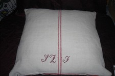 3  Leinen Kissen   Mehlsack  kissen  shabby   brocante  leinen   getreidesack