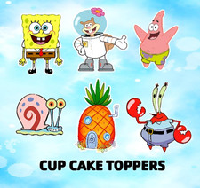 6 X SPONGE BOB CUP CAKE