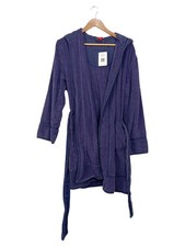 Esprit Damen Bademantel Gr. 40/L Blau Baumwolle mit Kapuze