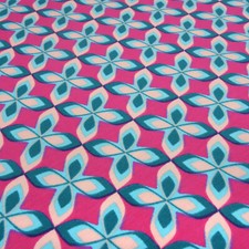 Stoff Baumwolle Jersey retro vintage Blumenmuster pink petrol nude Kleiderstoff