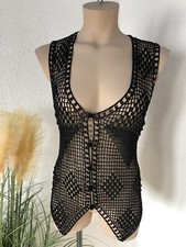 Shirt Tunika Made In Italy Schwarz 38/40 Häkelweste