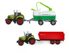 Spielzeug Traktor Set Friktionsantrieb Anhänger mit Ladeklappe Tankwagen