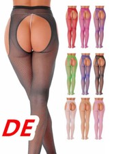 DE Damen Strumpfhose Schritt offen sexy Strapsstrumpfhose Transparent Strümpfe 