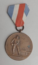Alte Bronze Medaille Kegeln Kegel Sport Verein Mhm blau weiß rot Mannheim ?