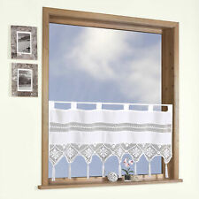 Scheibengardine Landhaus m. Häkelborte weiß 100% Baumwolle ÖKOTEX Gardine Typ504