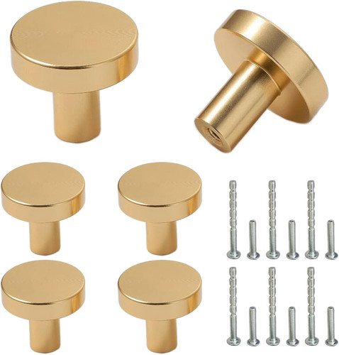 Schrankknöpfe gold matt 6 - schrankknöpfe,