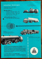Prospekt von 1956 SCHWELMER EISENWERK - Tankwagen Modelle - original brochure