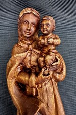 Schnitzfigur Holz, handgeschnitzt, 40cm, Maria mit Jesuskind