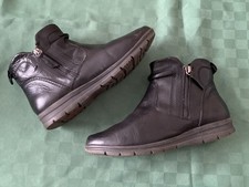 Echt Leder JANA RELAX Stiefel Stiefeletten Schaffell gefuttert Gr.38 schwarz