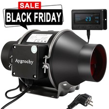 Aygrochy 100mm Intelligent Rohrventilator mit Controller/EC-Motor für Growzelt