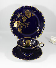 Lindner 87 Jeannette, Sammelgedeck Prunkgedeck 3 tlg Echt Cobalt Gold Handarbeit