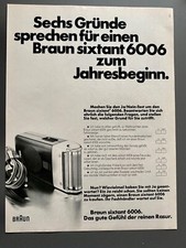 Braun sixtant 6006 Rasierapparat Werbeanzeige 1973 Vintage Ad Reklame