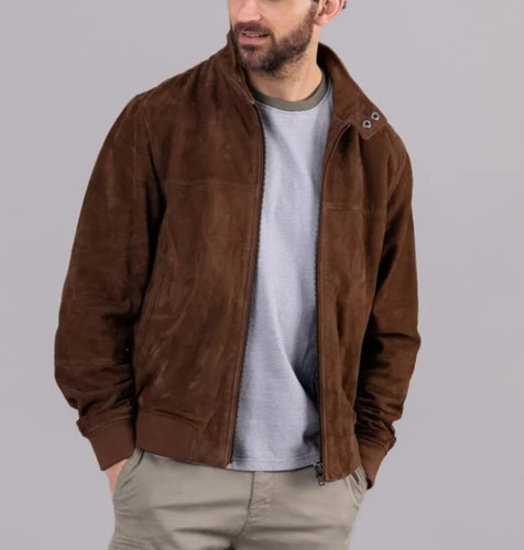 Braune wildleder lederjacke - braune,