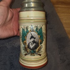 Sehr alter Bierkrug um 1900 hd top Zustand sehr schöner Zinndeckel 