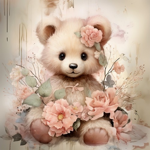 Deko bild teddybär vintage - deko,