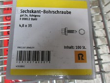 Sechskant Bohrschrauben  Ø4,8x35mm / 100 Stück Lichgrau / DV3Reg2 AKTION