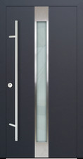 LAGERVERKAUF! Haustür Alu-Stahl Tür DS92 mit Griffset DIN Rechts 110x210 cm