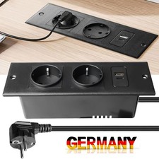 2m Versenkbare Steckdose mit 2