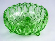 SELTENE GRÜNE  ART DECO GLAS SCHALE OBSTSCHALE