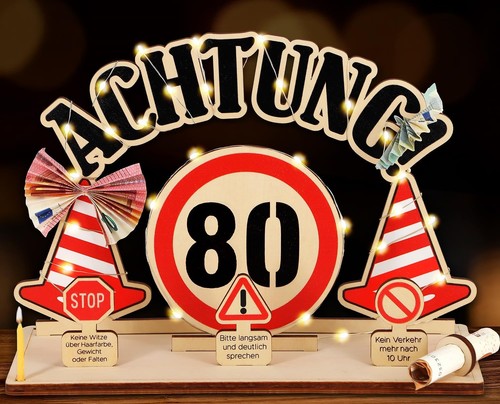 Geschenk holz geburtstag - 80.,