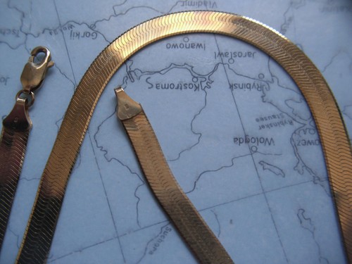 Panzerkette flach gold 333 - flach,