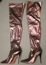 GIANRICO MORI Sexy Overknee Stiefel Reißverschl. Stilettoabs. altgo Gr. 45 (082)