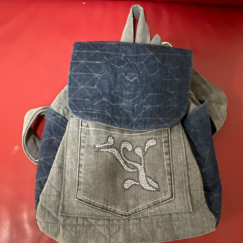 Damen denim rucksack grau blau - damen, grau/blau