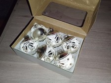 6 x alte Weihnachtskugeln * Glas * Christbaumschmuck * silber *mit Motiv