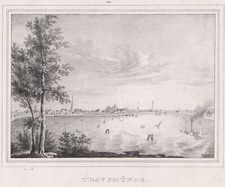 Lübeck Travemünde Original Lithografie 1840