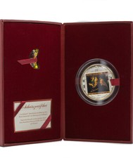 Masterpieces of Art -Die Flucht nach Ägypten- Silbermünze und Kristall