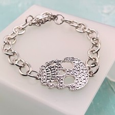 Statement silber totenkopf - silber,