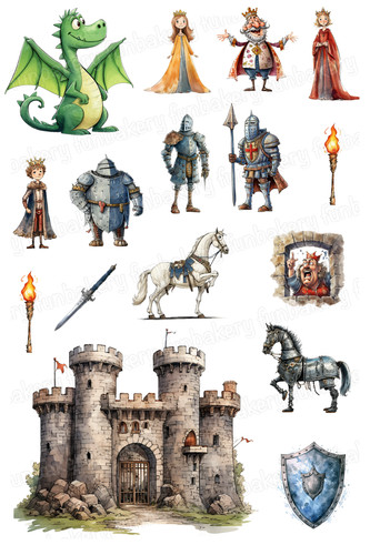 Ritter prinz drache tortenbild - drache,