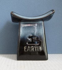 Windlicht   Keramik   Mit dem Schriftzug " Earth "   Höhe ca. 11 cm  blau/braun