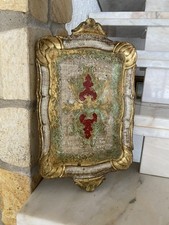 Tablett/Holz/ Küche/Ess-Wohnzimmer/Alt/Royal-Stil/Rot/Gold/Tischkultur/gross