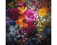 Glasbild Blumenmix II 20x20 cm