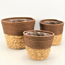 3 Blumentöpfe aus Seegras