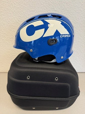 Ski Helm Casco CX blau, Skibrille FX-70L Weiß / Orange