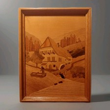 Intarsienbild, Holzbild, 21 x 28 cm, top