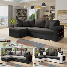 Ecksofa Lord mit praktischen Regal - Sofa mit Bettkasten, Schlaffunktion, L-Form