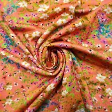 Viskosejersey mit Blumenmuster, Meterware, Kleiderstoff, 50 cm Einheit