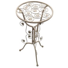 Beistelltisch Tisch aus Metall im Antik Look P-274 antik-weiß/creme