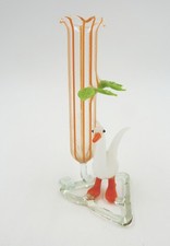 Atemberaubende antike deutsche ART DECO Lauscha Figur Vase Lampe Glas mit Gans