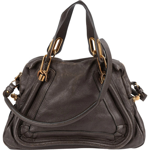 Chloé brown leather paraty - brown,
