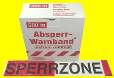 FLUID 10036 Absperrband 500 Meter SPERRZONE EXTREM REISSFEST Rot Weiß Warnband